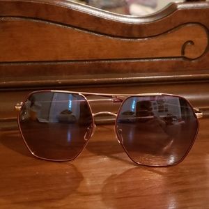 Burgundy Square/Hexagonal Sunglasses